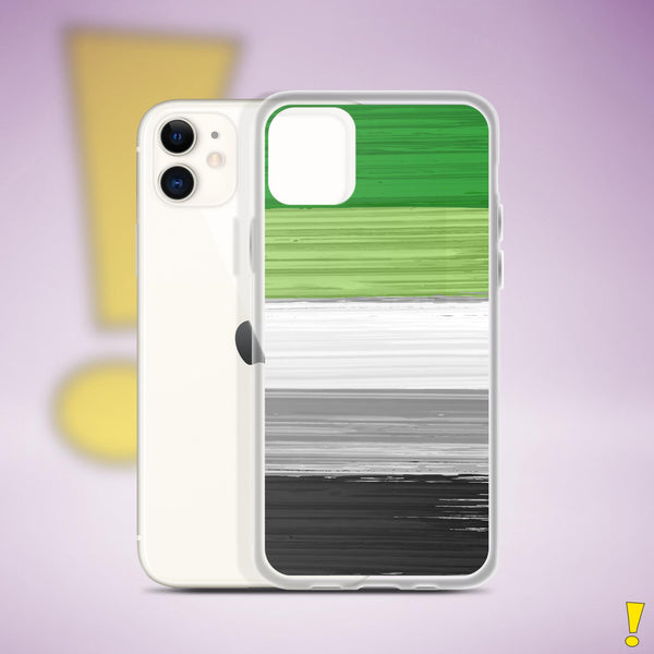 Aromantic Pride Flag Brush Strokes Clear Case for iPhone®